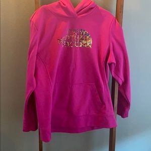 The North Face pink hoodie